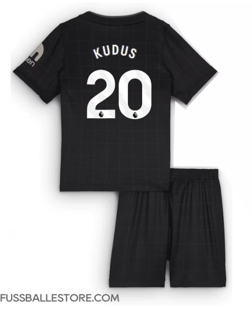 Günstige Tottenham Hotspur Mohammed Kudus #20 Auswärts Trikotsatzt Kinder 2025-26 Kurzarm (+ Kurze Hosen)
